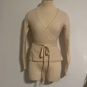 Cashmere Wool Wrap Ballerina Sweater